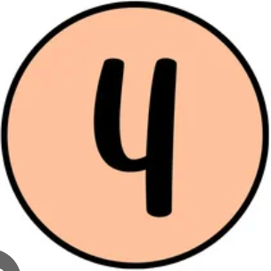Black symbol 4 inside a beige circle