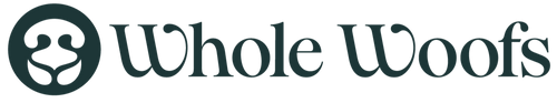 Logo of Whole Woofs with a stylized dog icon and text.
